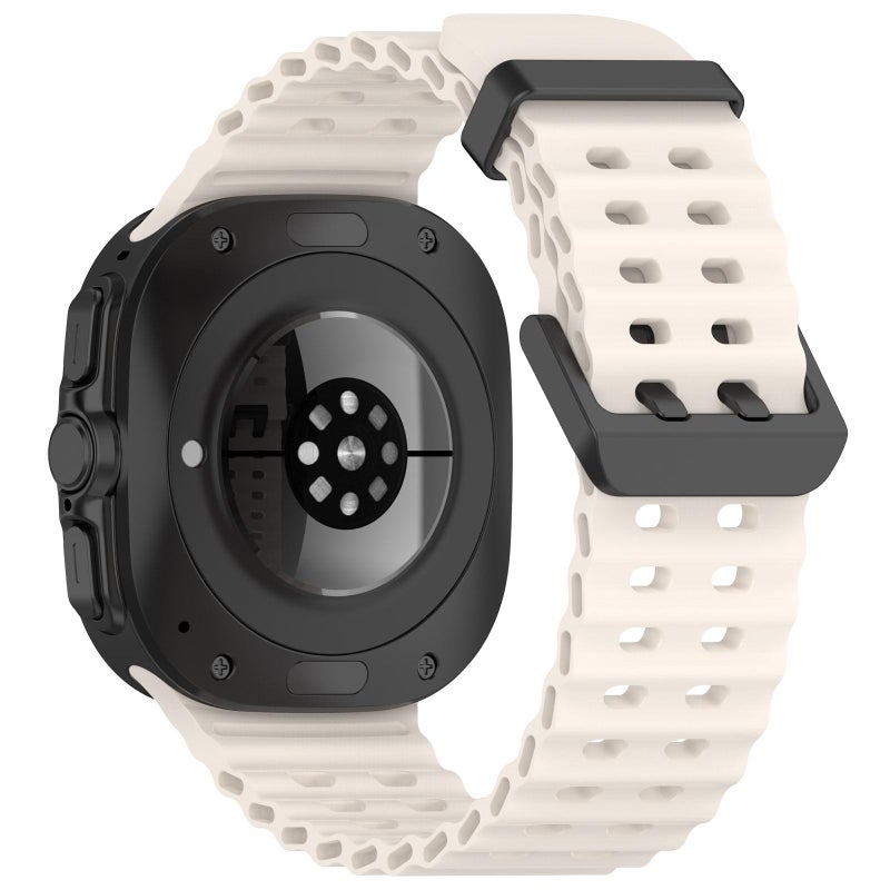 For Samsung Galaxy Watch Ultra 47Mm / Ultra 2025 Ocean Hole Dual Buckle Silicone Watch Band(Starlight) - Image 2